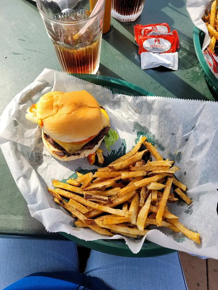 Game Burger with Fries