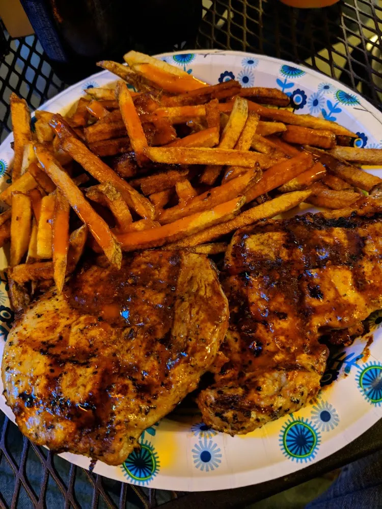 Spicy Pork Chops and Fresh Cut Fries